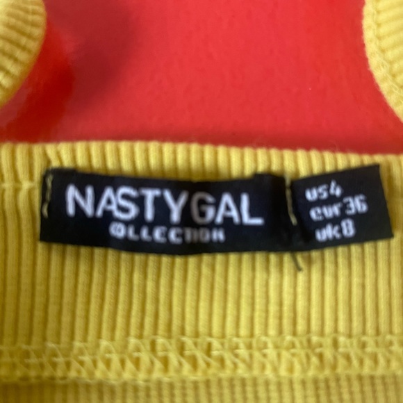 Yellow Ribbed Mini Dress - Picture 2 of 2